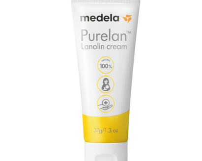 Two tubes of Medela Organic Nipple Cream, one 40g and one 7g.