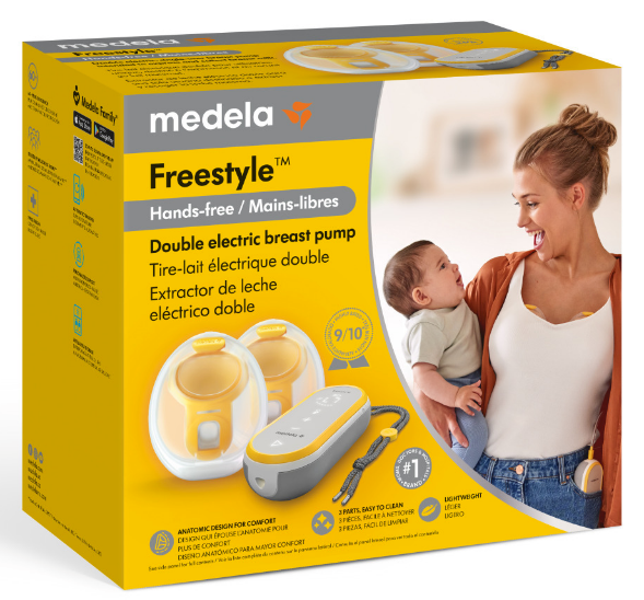 Einzelhandelskarton mit Auffangschalen für Medela Freestyle™ Hands-free double electric wearable breast pump
