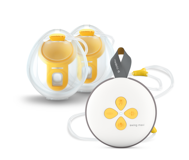 Tiralatte elettrico doppio Medela Swing Maxi™, coppe di raccolta e tubi a mani libere