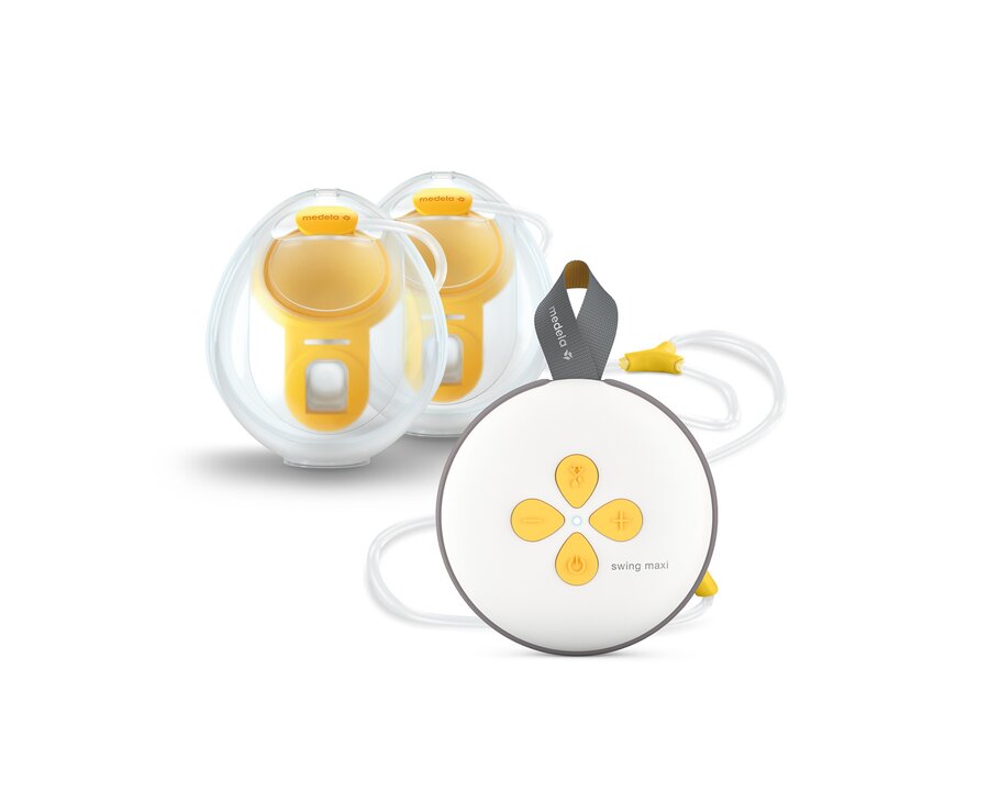 Tiralatte elettrico doppio Medela Swing Maxi™, coppe di raccolta e tubi a mani libere