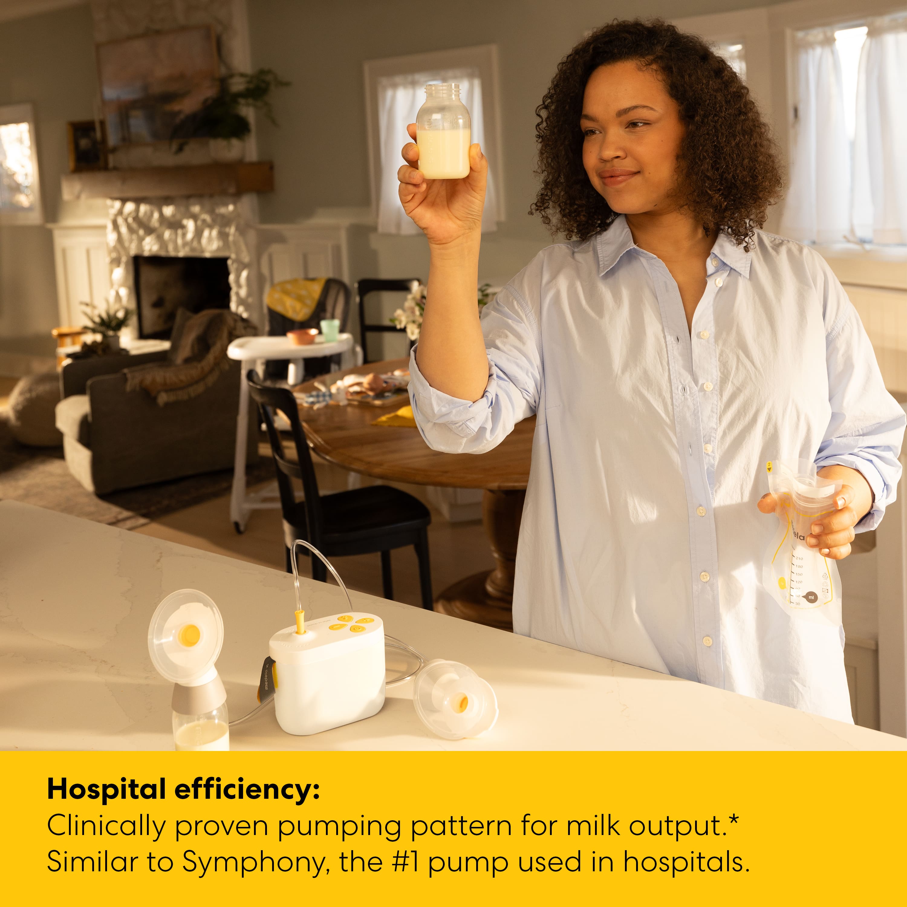 Pump In Style Pro offers hospital efficiency with a clinically proven pumping pattern for milk output that is similar to Symphony, the #1 pump used in hospitals.