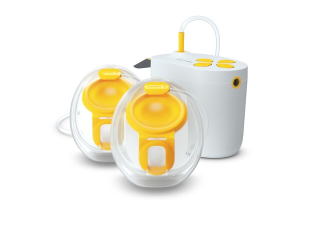 Medela Pump In Style double electric breast pump shown with Hands-free collection cups