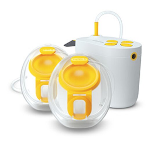 Medela Pump In Style double electric breast pump shown with Hands-free collection cups