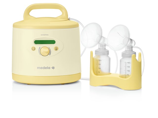 Bomba tira leite Medela Symphony® com suporte para biberão e conjunto de bomba descartável
