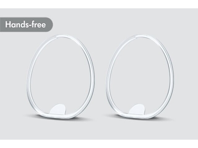 A set of Medela Hands-free Collection Cups O-Rings, with text "Hands-free".