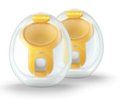 Hands-free collection cups, one set of 2