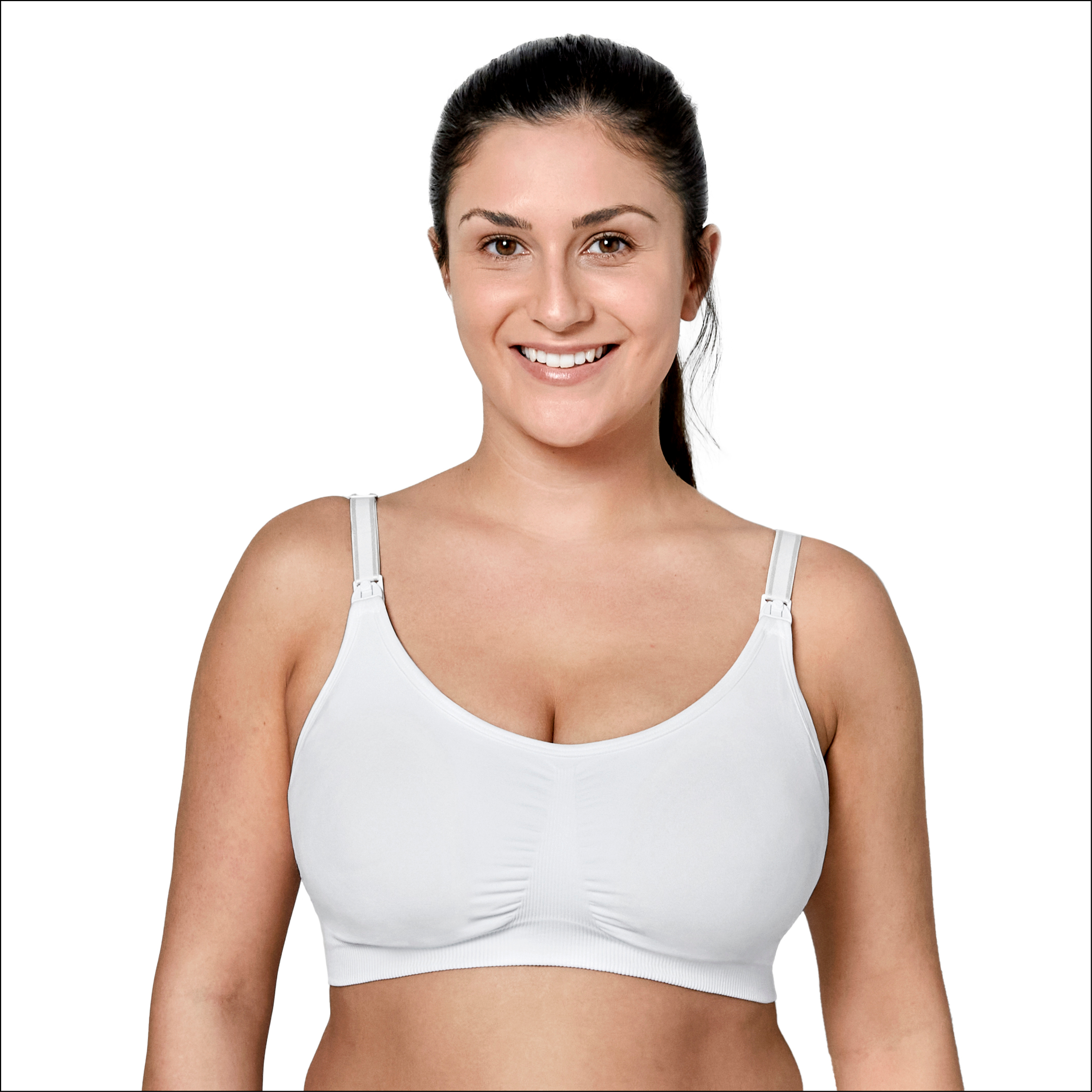 Energy Maternity Sports Bra Top - Grey/White