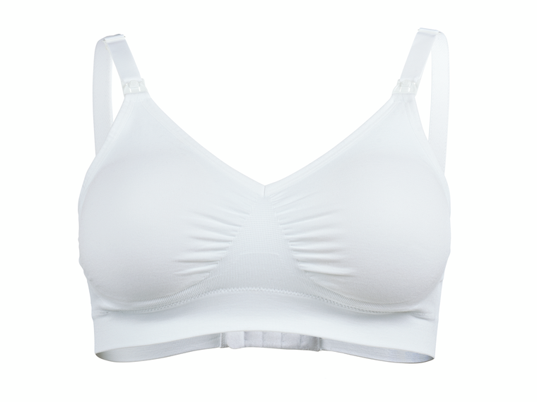 Ein Medela Comfy Bra in Weiß.