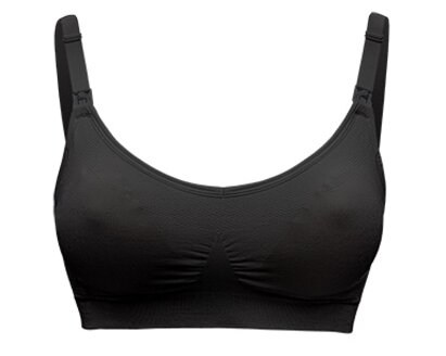 Vista frontal do sutiã Medela Keep Cool™ Ultra Bra preto