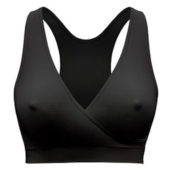 Vista anteriore del reggiseno Medela Keep Cool™ Sleep Bra in nero.