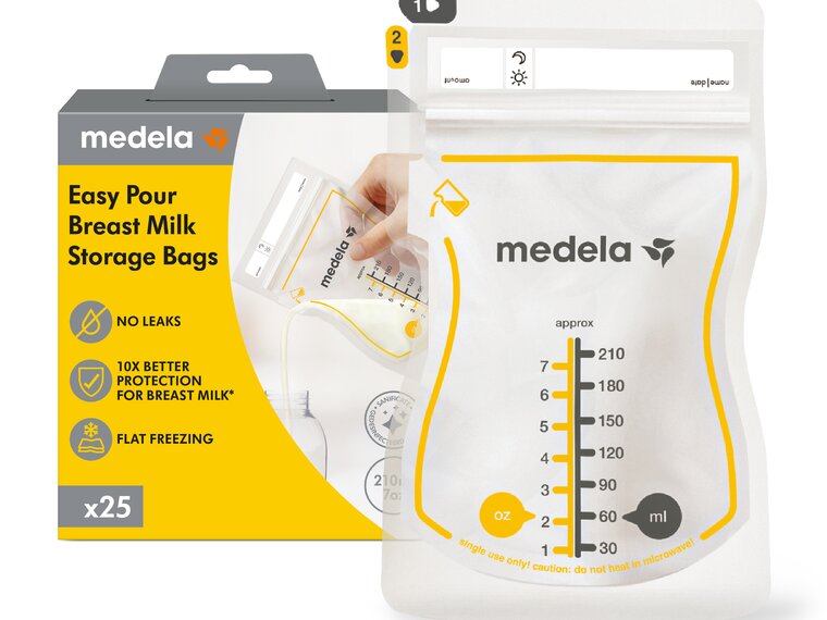 Einzelhandelsverpackung für Medela Easy Pour Breast Milk Storage Bags, 25 Stück | No Leaks, BPA frei