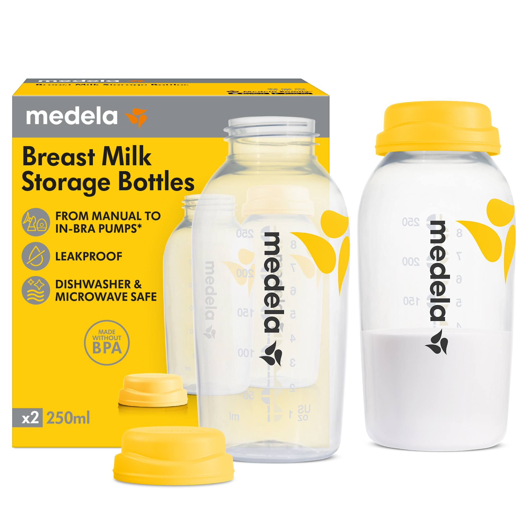 Breast milk storage bottles
