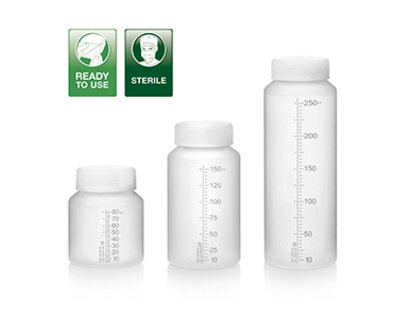Medela Disposable bottles can be used straight out of the packaging without prior cleaning. Dispose after use,