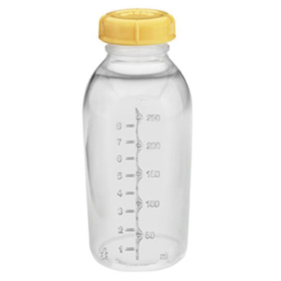 A Medela Breastmilk Collection and Storage Bottle with Lid, 250ml.