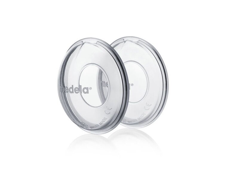 Medela Milk Collection Shells, facing front and angled left