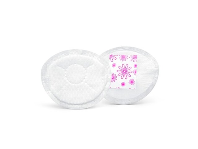 Vue avant et arrière des coussinets d'allaitement jetables Medela Safe & Dry™ Ultra-thin.