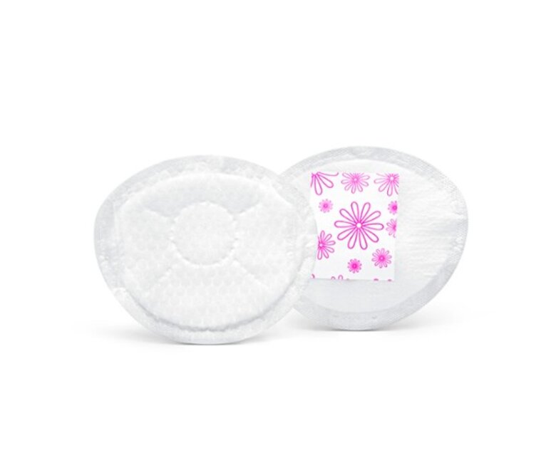 Vue avant et arrière des coussinets d'allaitement jetables Medela Safe & Dry™ Ultra-thin.