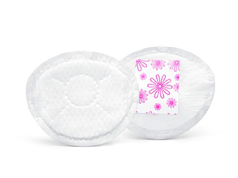 Vue avant et arrière des coussinets d'allaitement jetables Medela Safe & Dry™ Ultra-thin.