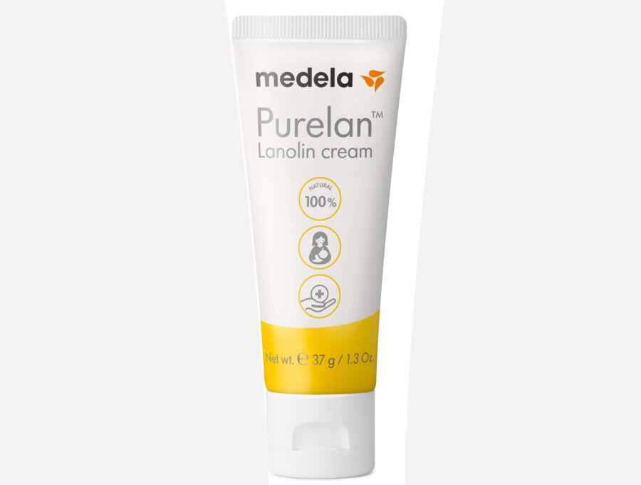 Une crème à la lanoline Purelan™ de 7g de Medela en format voyage.