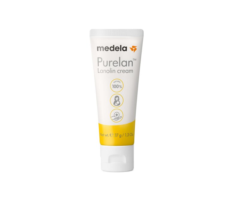 A 7g Purelan™ lanolin cream from Medela in travel size.