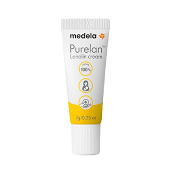 A 7g Purelan™ lanolin cream from Medela in travel size.