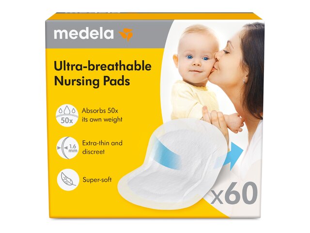 Einzelhandelsverpackung für die Medela Ultra-breathable Stilleinlagen x60