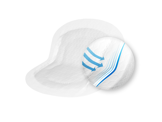 Mit den seitlichen Auslaufsicherungen halten die Medela Ultra-breathable Stilleinlagen die Muttermilch sicher zurück und bieten zusätzliche Sicherheit.