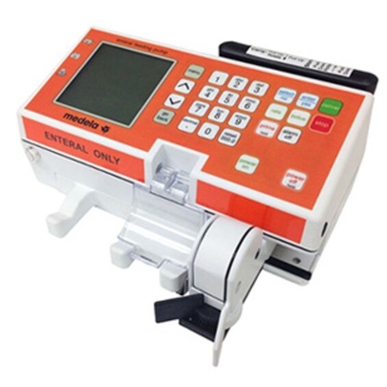 The Medela Enteral Feeding Pump with a large keypad and large graphic LCD display.