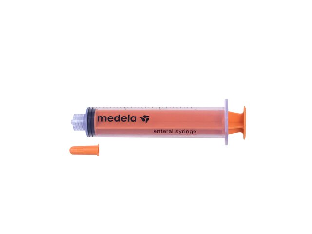 TwistLok Syringe with plunger pushed down and cap off.