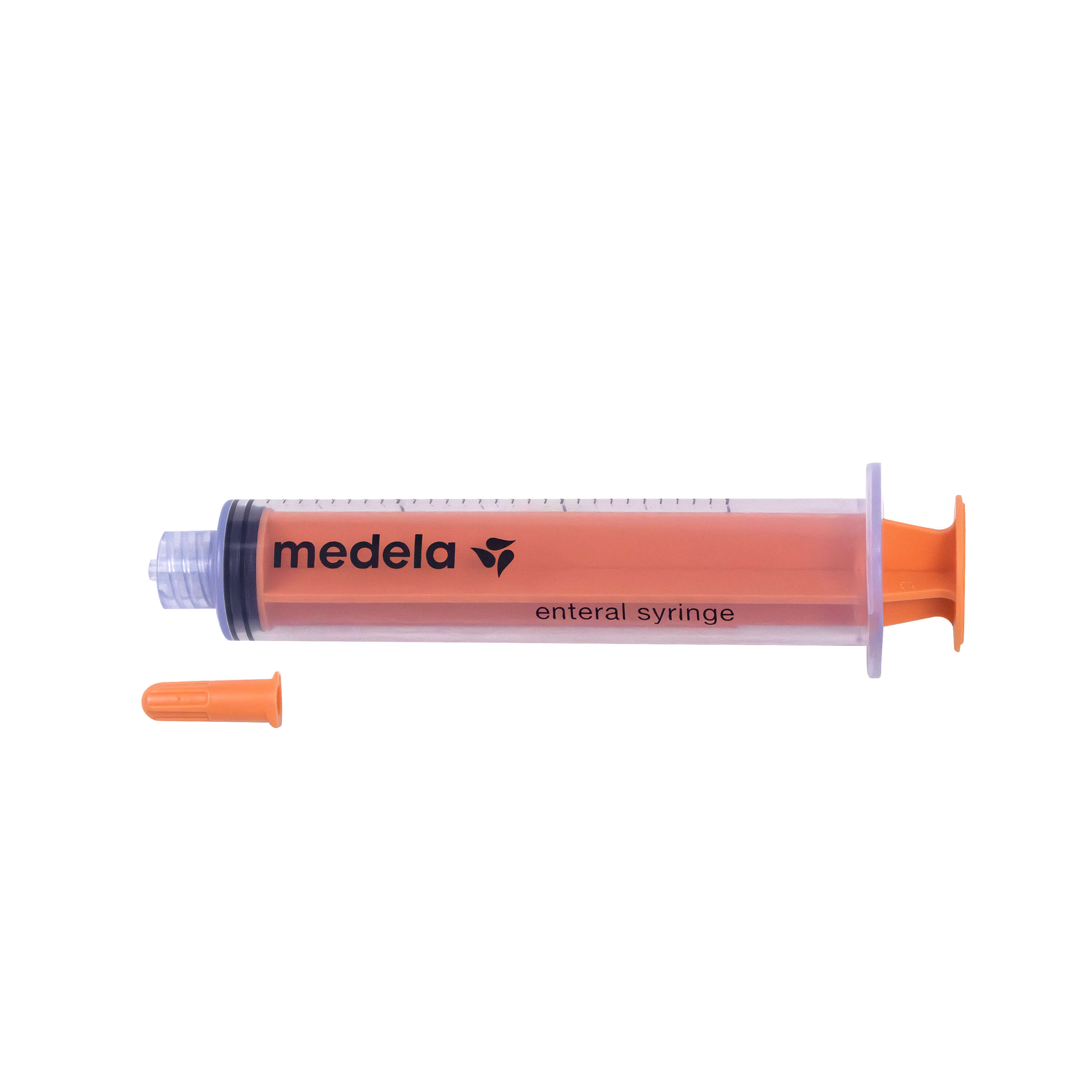 TwistLok Syringe with plunger pushed down and cap off.