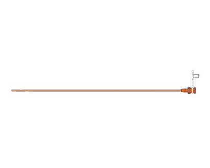 A graphic drawing of a Medela TwistLok® Silicone Enteral Feeding Tube.