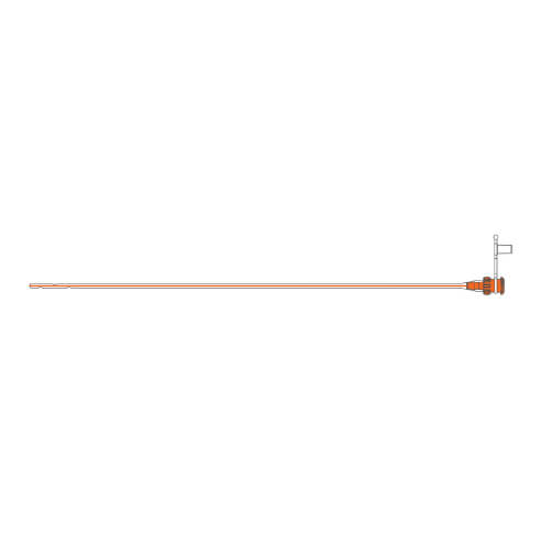 A graphic drawing of a Medela TwistLok® Silicone Enteral Feeding Tube.