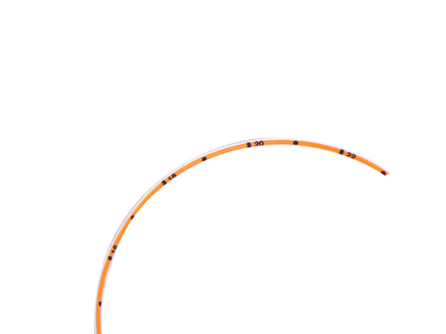 Close up showing length markings on TwistLok silicone enteral feeding tubing.