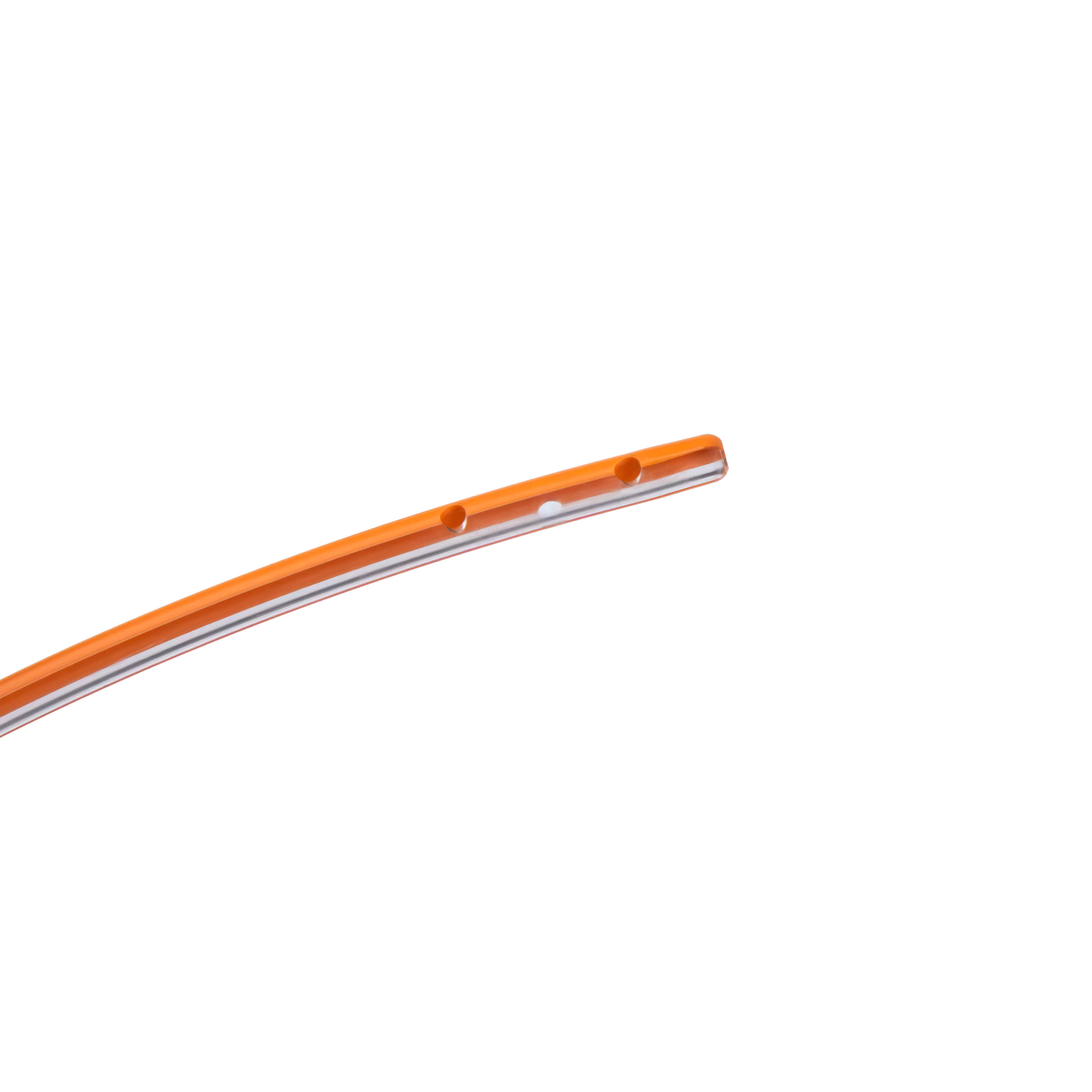 Close up showing side holes of TwistLok polyurethane enteral feeding tubing.