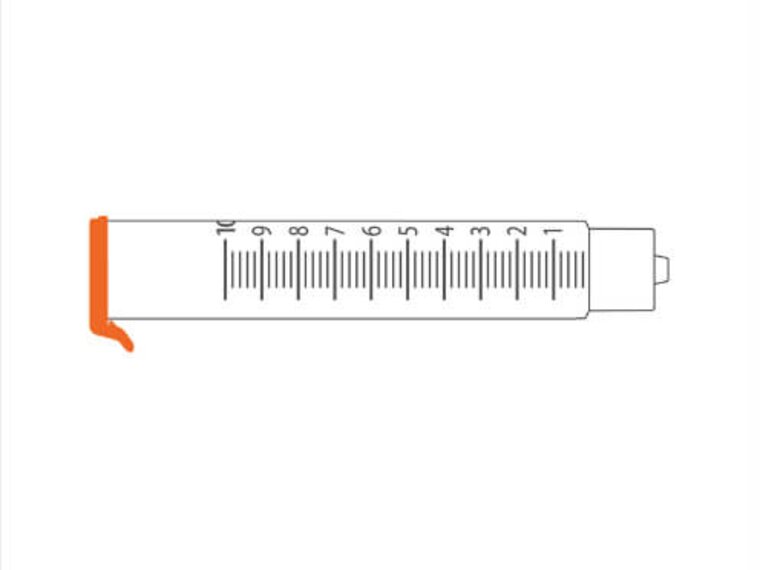 TwistLok® GraviFeed® Syringes A graphic drawing of the Medela TwistLok® GraviFeed® Syringe.