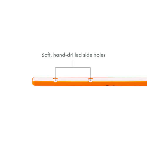 Medela Feeding Tubes with ENFit® Connectors are orange, have side holes and a hole at the end and come in various sizes.
