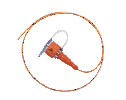 Full image of ENFit 4 French polyurethane feeding tube.