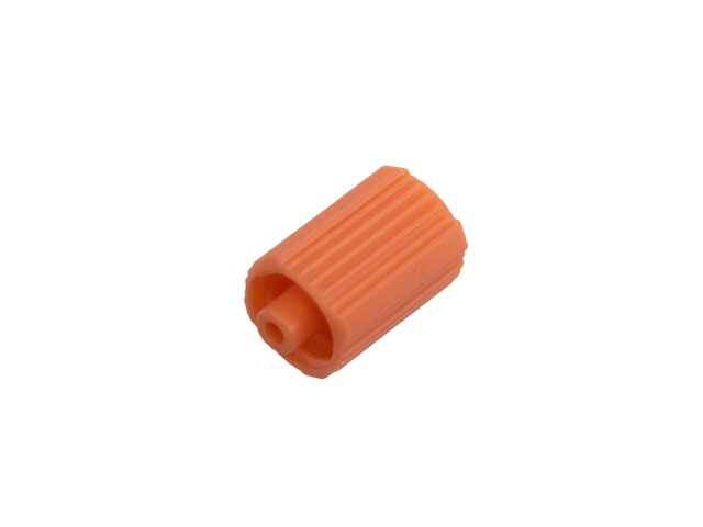 Close up of Male to Male Transitional Connector for Medela's ENFit Syringes.