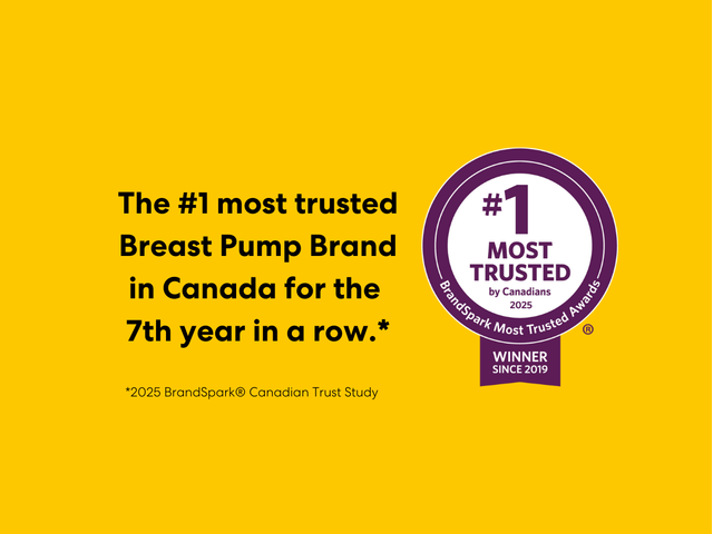 The #1 most trusted Breast Pump Brand in Canada for the 7th year in a row.  2025 BreandSpark Canadian Trust Study.  