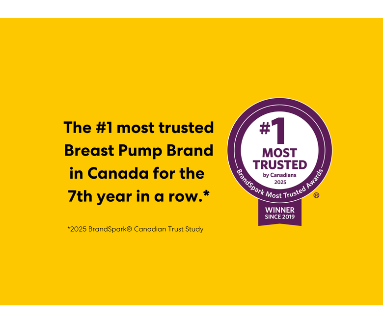 The #1 most trusted Breast Pump Brand in Canada for the 7th year in a row.  2025 BreandSpark Canadian Trust Study.  