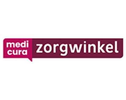 Het bedrijfslogo van “medicura-zorgwinkel” in Nederland.