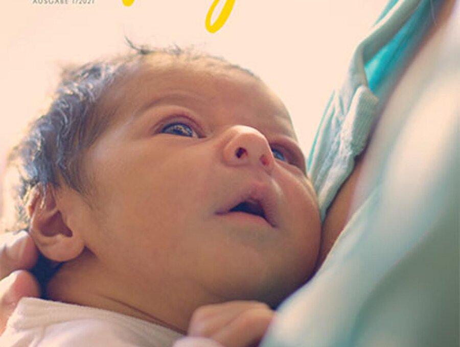 Die Titelseite des Medela-Magazins „Aller Anfang“.