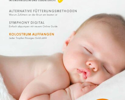 Die Titelseite des Medela-Magazins „ Aller Anfang“.