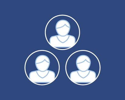 Icon image of three circles with an image of a person in each circle.