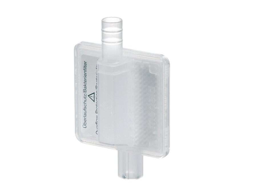 A Medela Virus/Bacteria disposable suction filter with overflow protection for use with Medela healthcare devices.