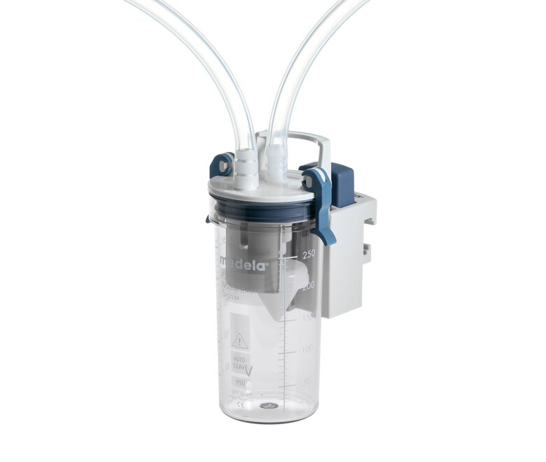 Der wiederverwendbare 250-ml-Saugbehälter von Medela.
