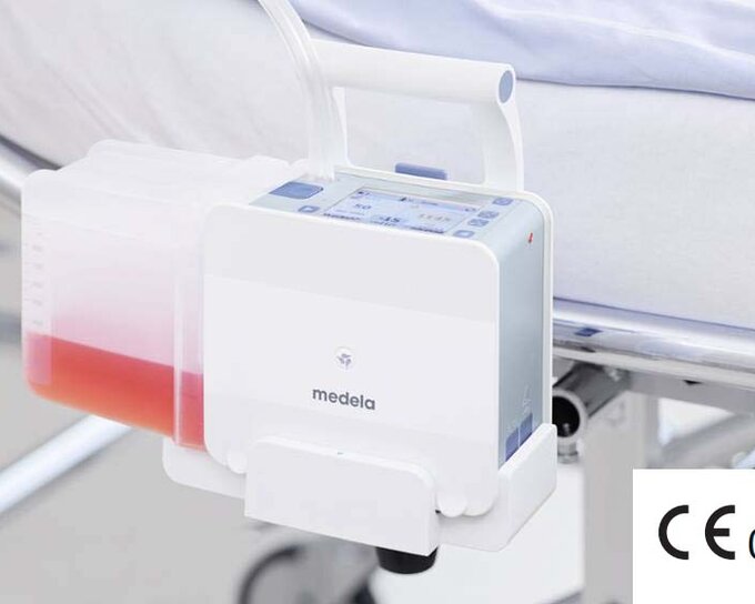 The Medela Thopaz+ digital chest drainage and monitoring system in use in a hospital.