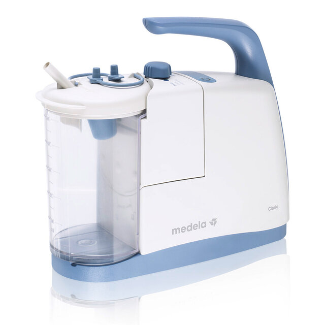 Side view of the Medela Clario Airway Suction Pump
