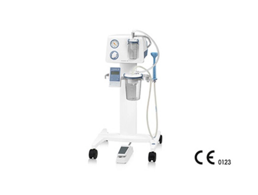 A Medela Vacuum Assisted Delivery System equipped with an Apgar timer, a foot control for hands-free suction and other accessories.