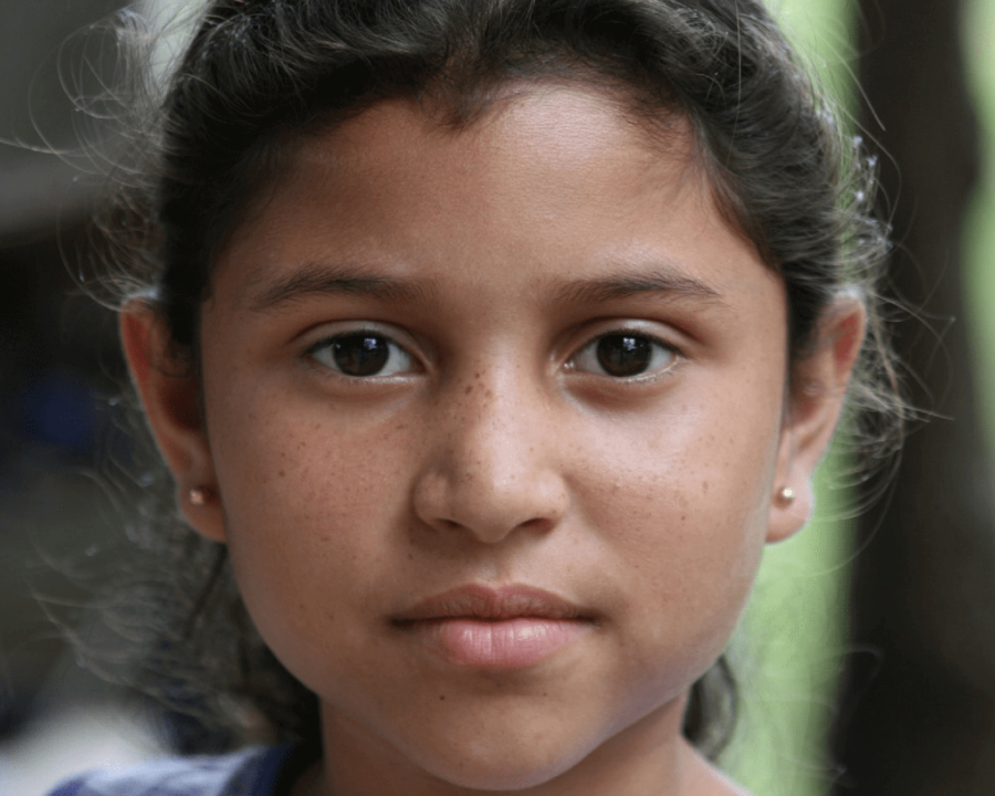 Face of a young girl